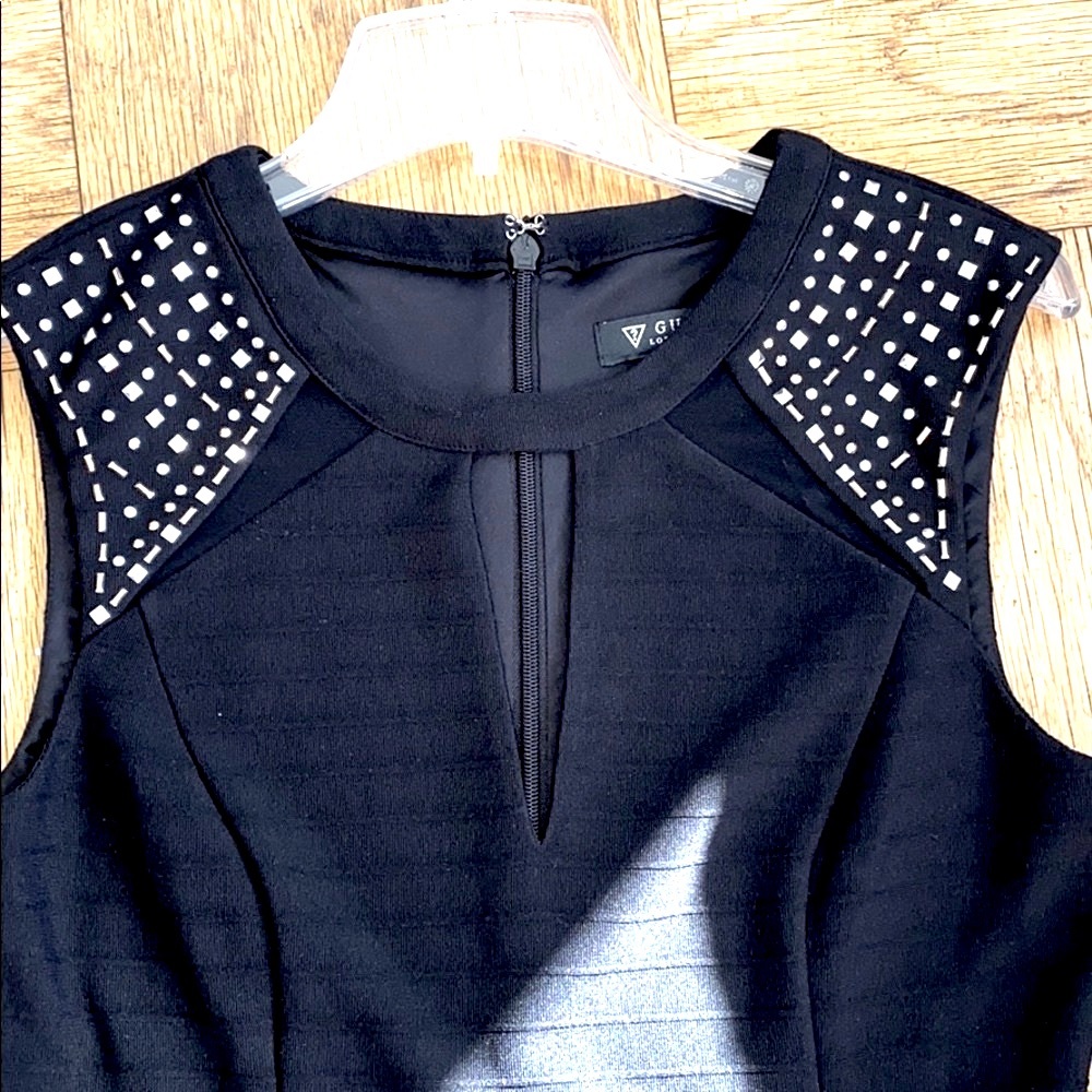 SEXY! NWT GUESS - Black Dress EMBELLISHED  PEEKABOO